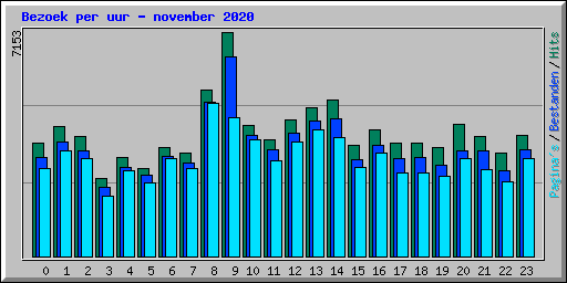 Bezoek per uur - november 2020